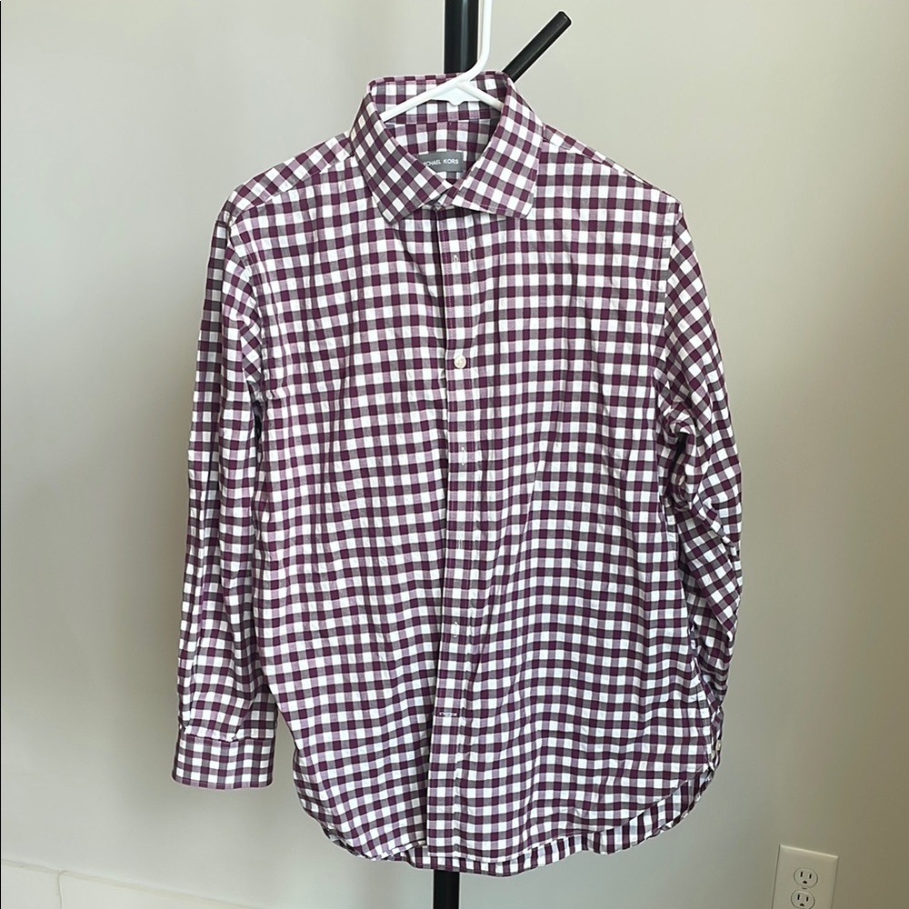 Michael Kors Red and White Casual Button Down Shirt